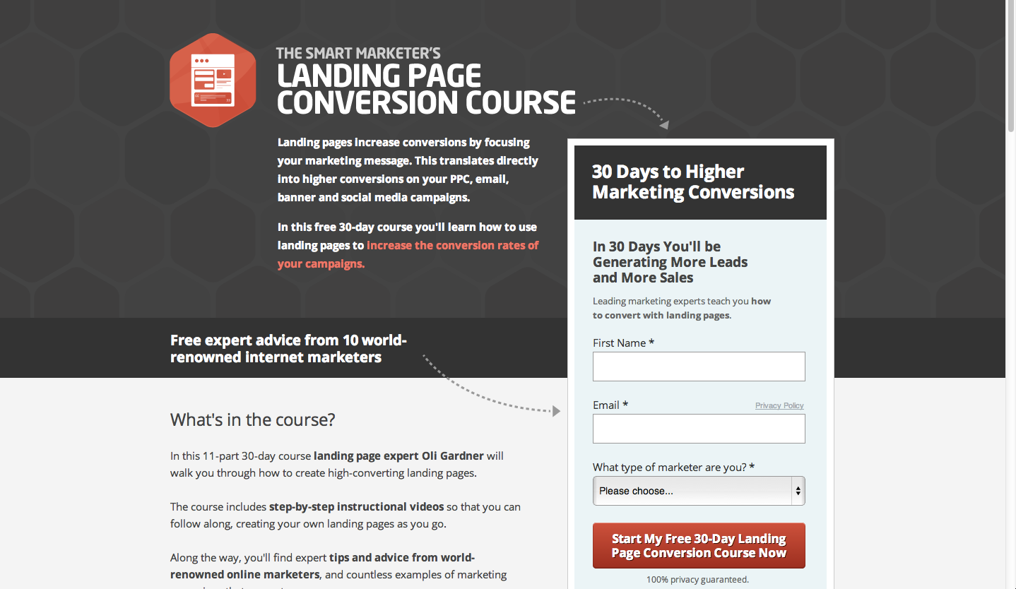 Dedicated Landing Page