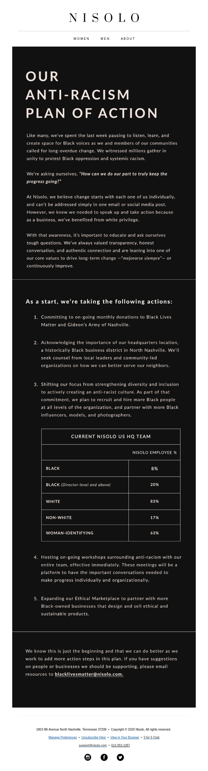 Nisolo plain-text email