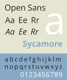 Open Sans font sample: letters and numbers