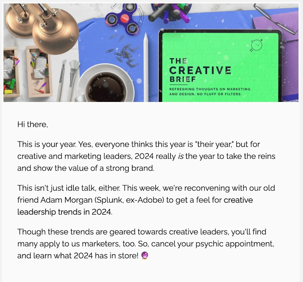 Superside email that promotes an online event