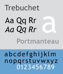 Trebuchet font sample: letters and numbers