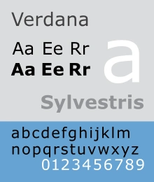 Verdana font sample: letters and numbers