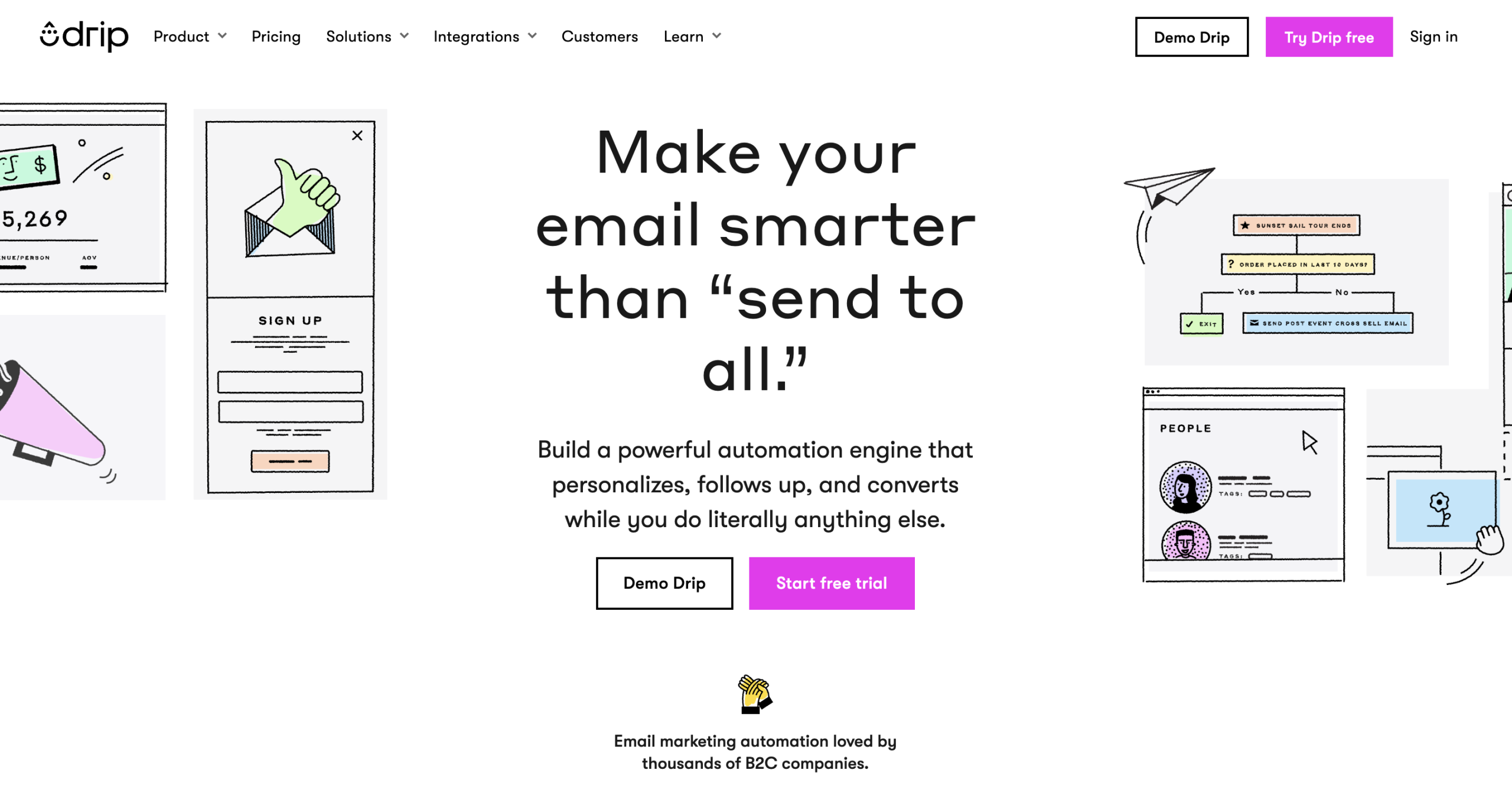 Drip homepage
