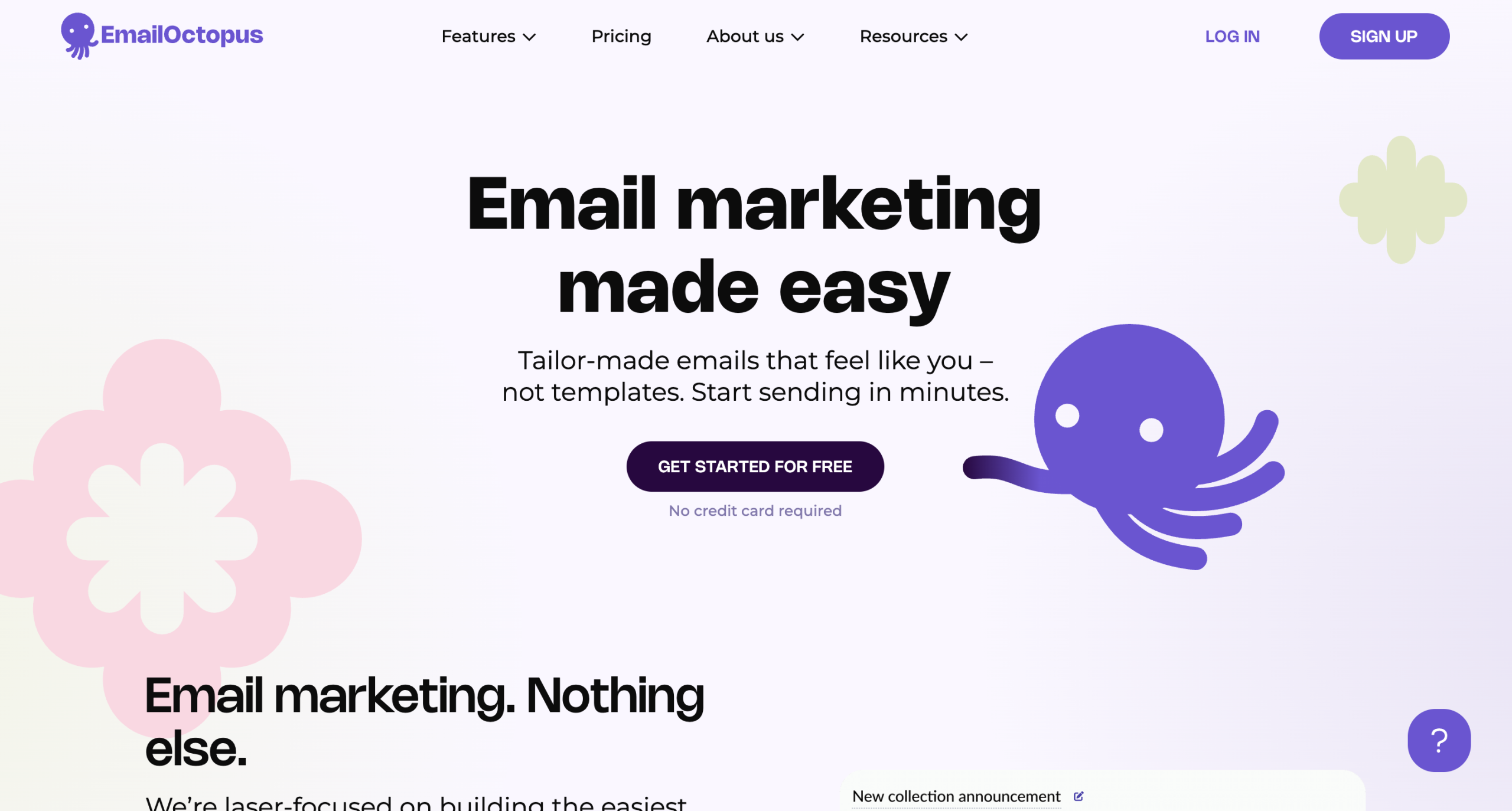 EmailOctopus homepage