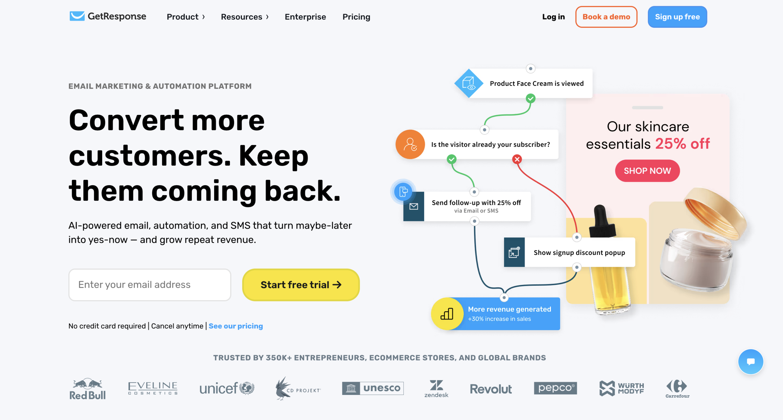 GetResponse homepage