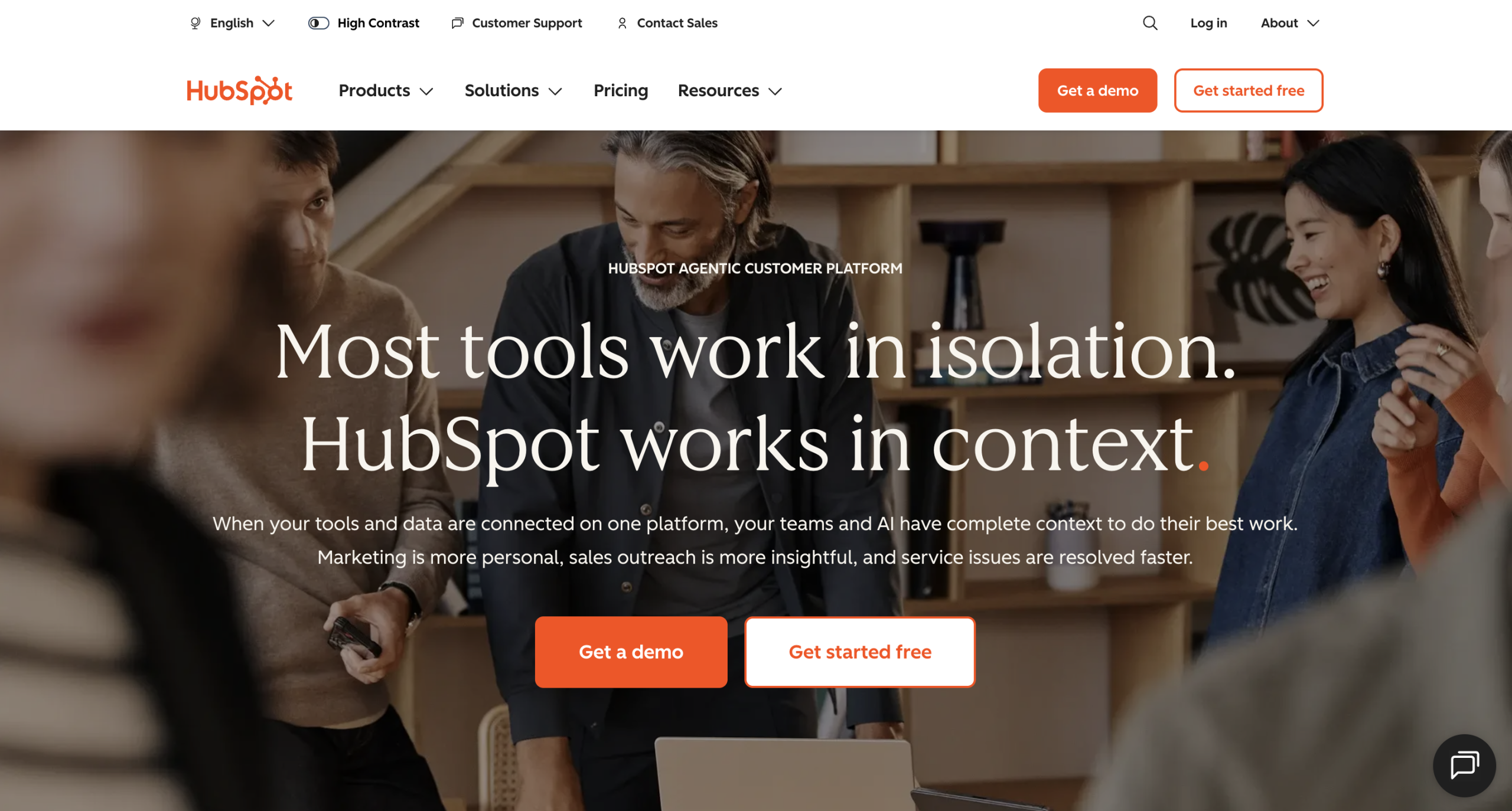 HubSpot homepage