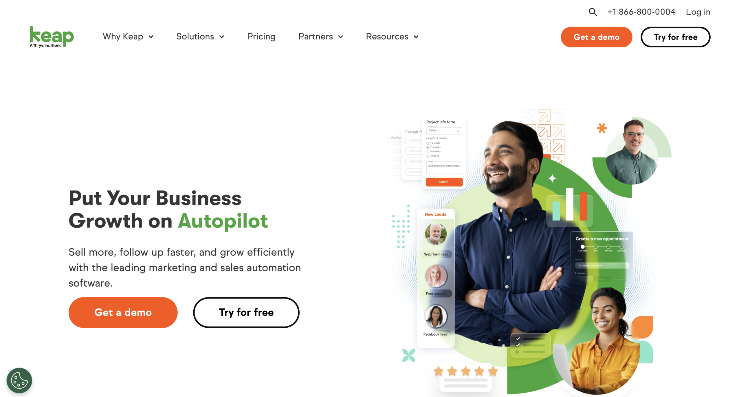 Keap homepage
