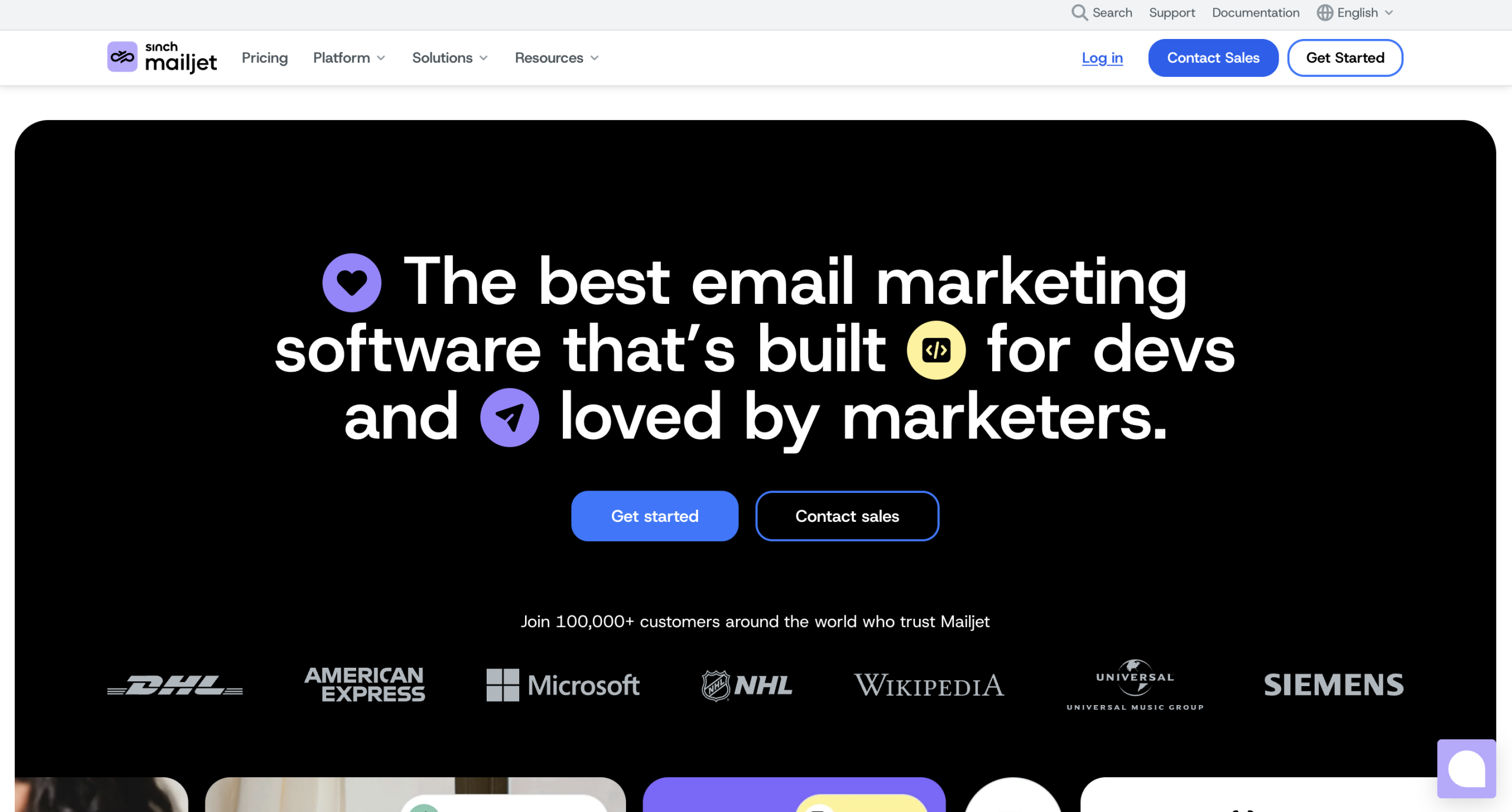 Mailjet homepage