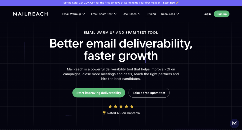 MailReach automated email warm-up