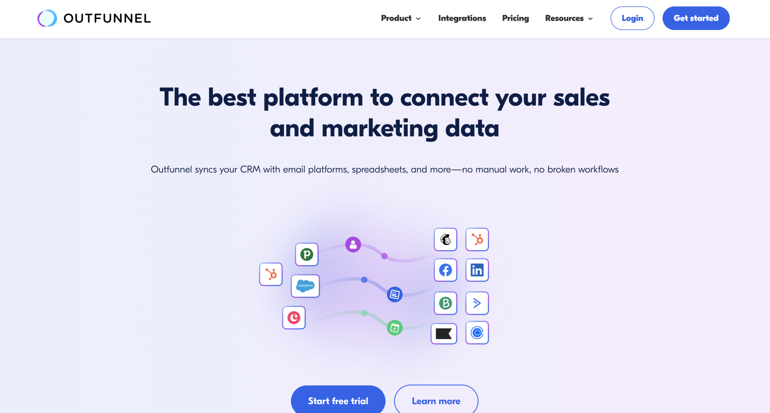Outfunnel homepage