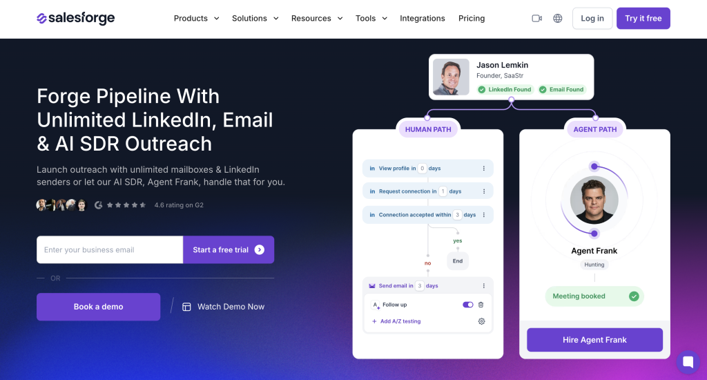 SalesForge email warm-up platform