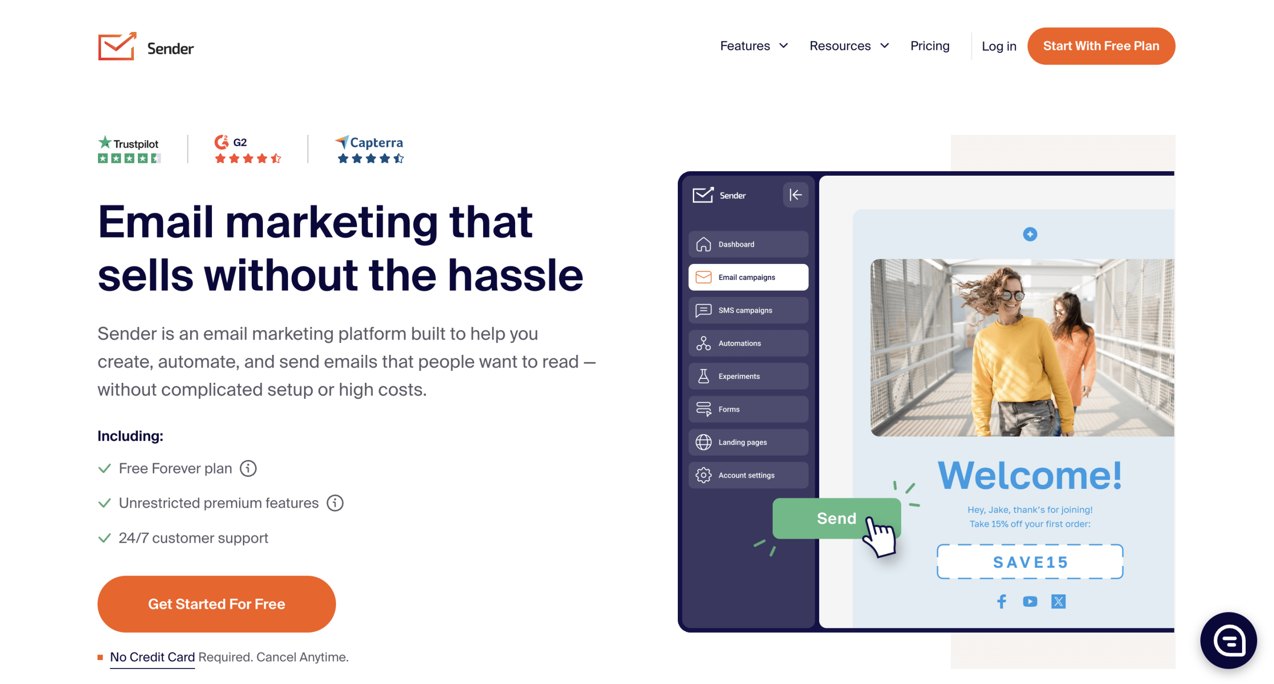 Sender homepage