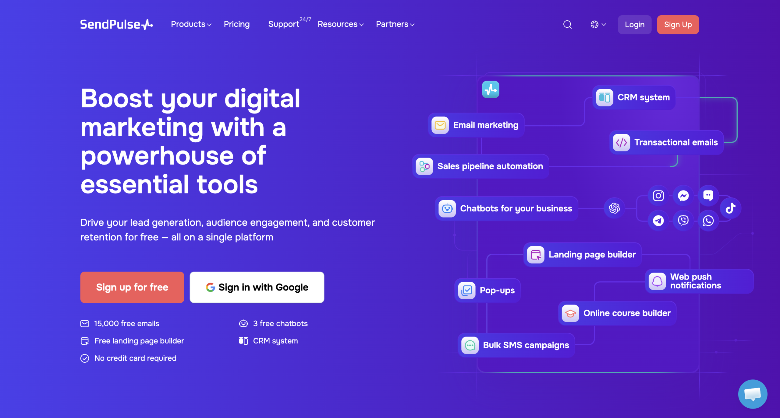 Sendpulse homepage