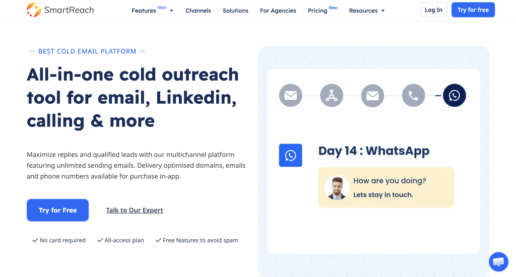 SmartReach — email deliverability score warm-up platform