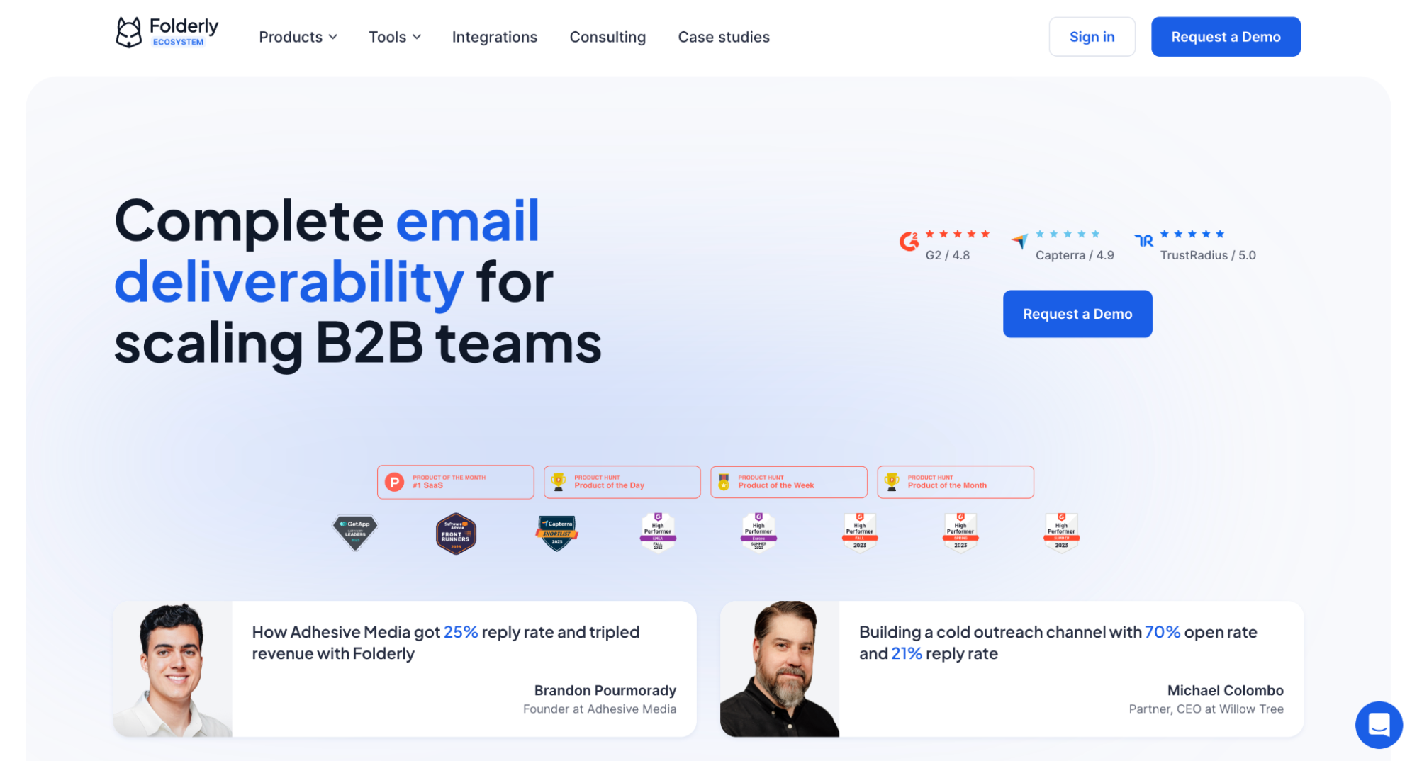 Folderly outreach integrations directory β pre-built connections and email sequence generation