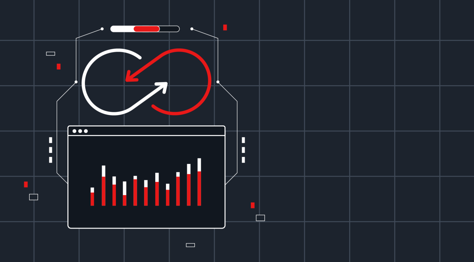 Abstract representation of cold outreach cycles and metrics.