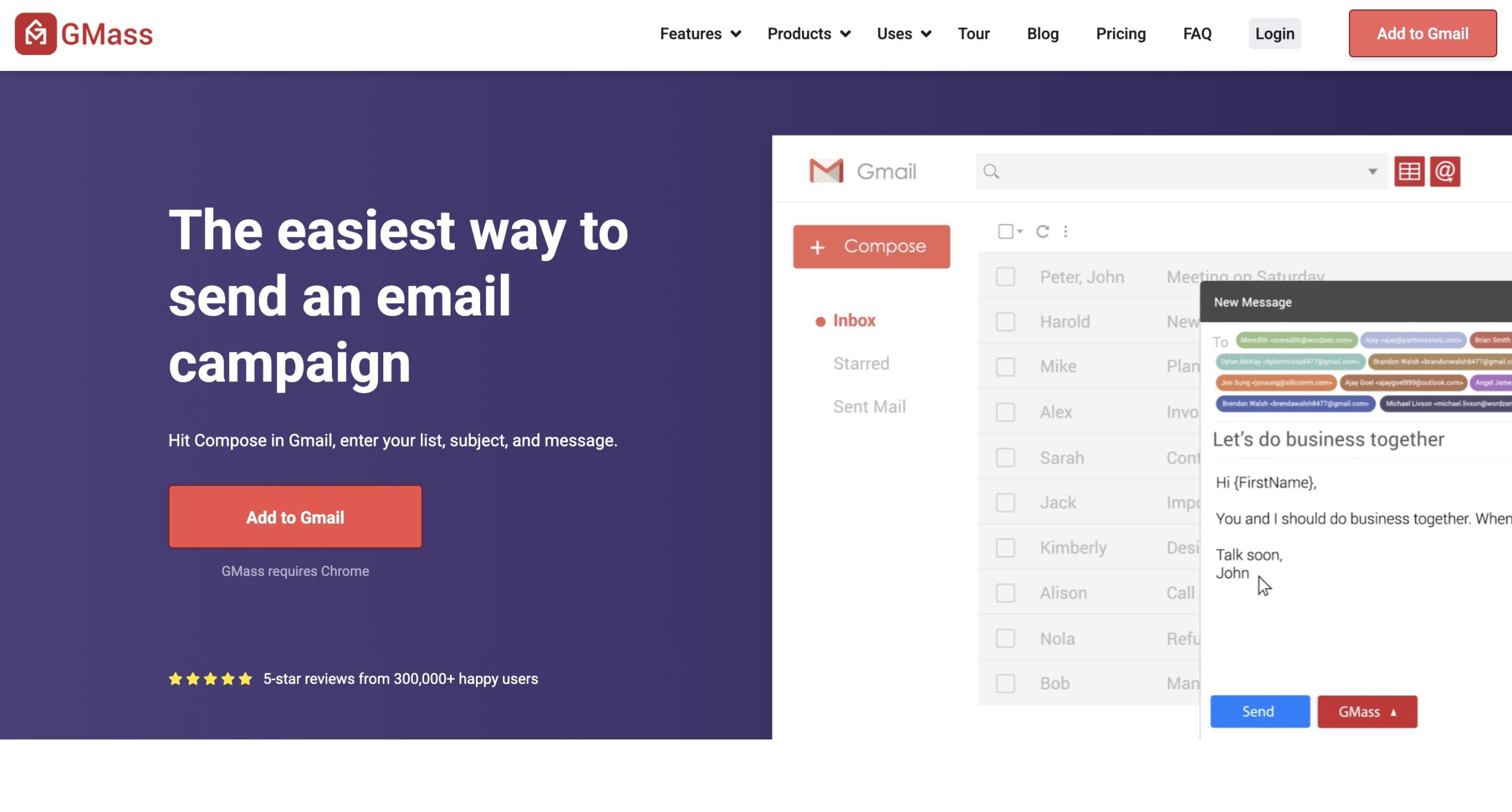 GMass ChatGPT-in-Gmail writer – full campaigns drafted with the SpinMax wording variation tool.