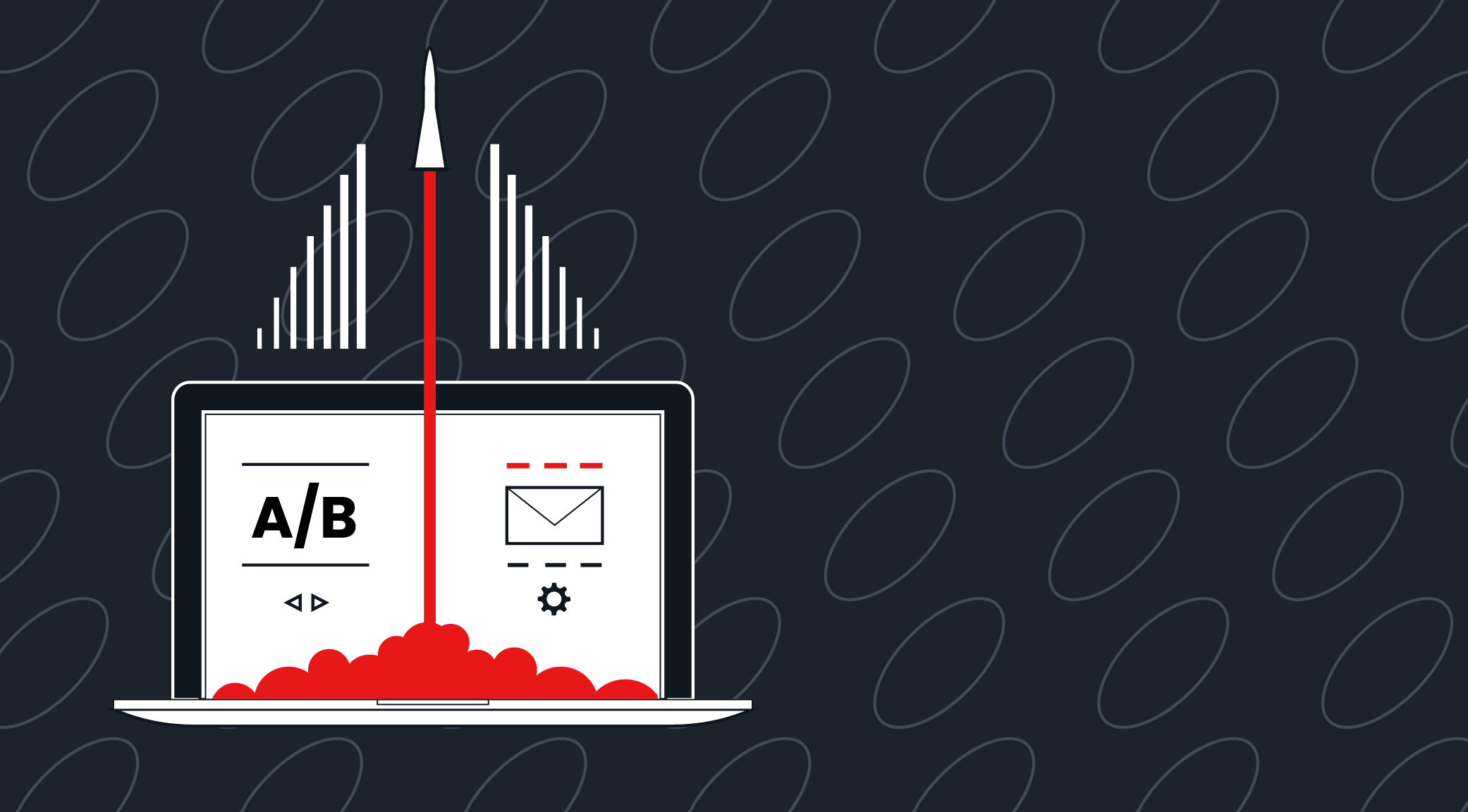An abstract representation of email warm-up platforms with email A/B testing.