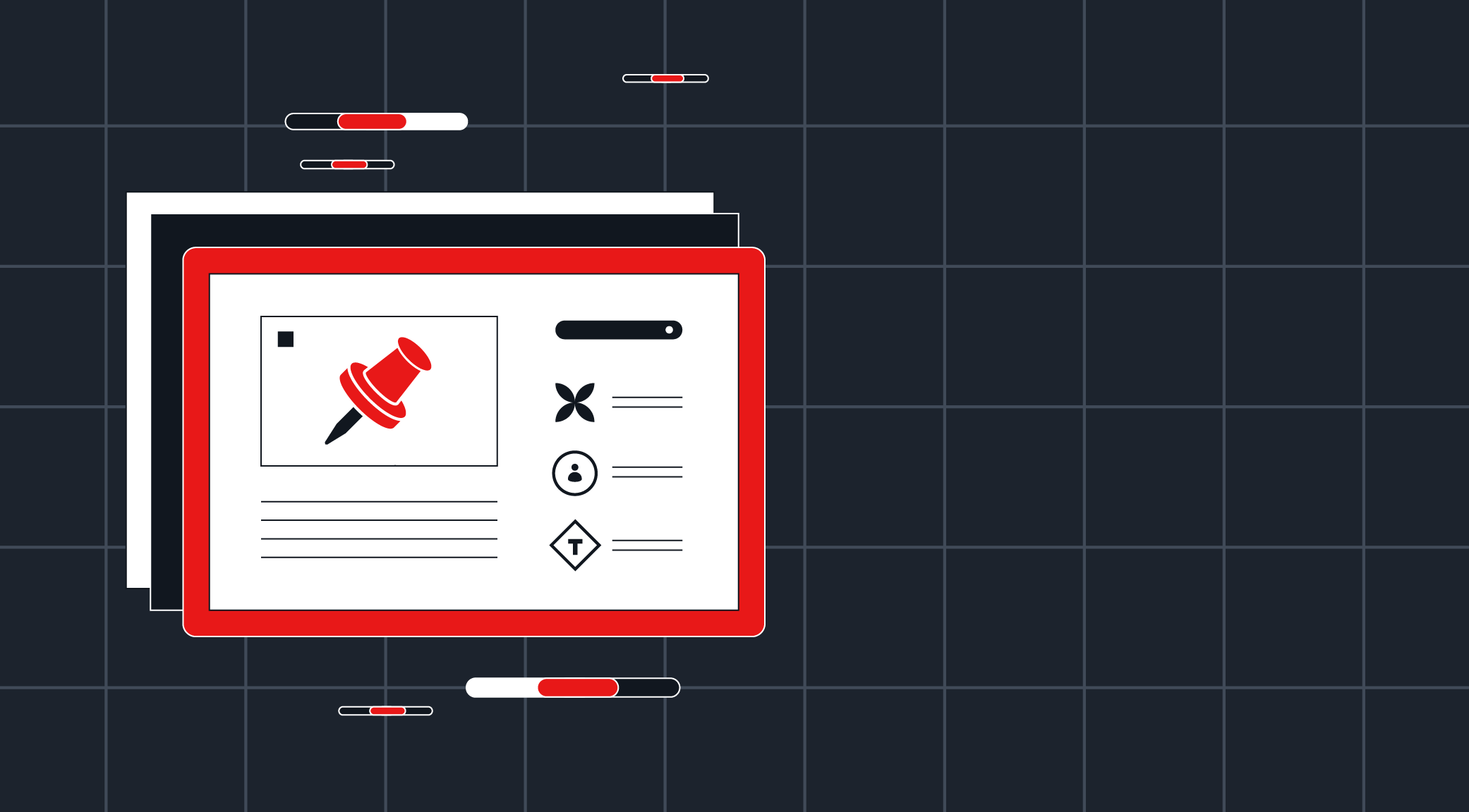 An abstract representation of email warm-up platforms with personalization and merge tags.